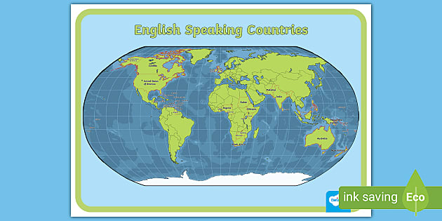 Map of the English-Speaking World | Twinkl (teacher made)