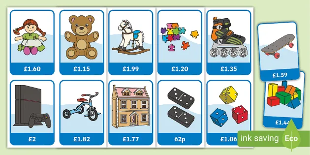 Toy Shop Prices Flashcards (Teacher-Made) - Twinkl