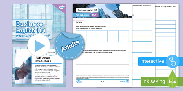 ESL Business English 101: Unit 1 | Twinkl (teacher Made)