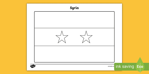 FREE! - Syria Flag Colouring Page – Twinkl Resources