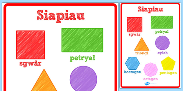 2D Welsh Shape Words Poster | Twinkl Resources | Wales