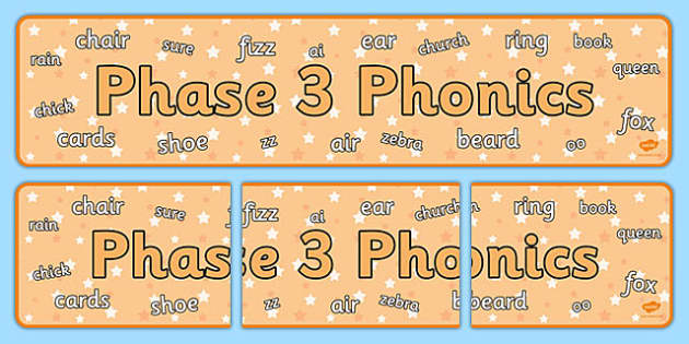 Phase 3 Phonics Display Banner - phase 3, phonics, display banner, display