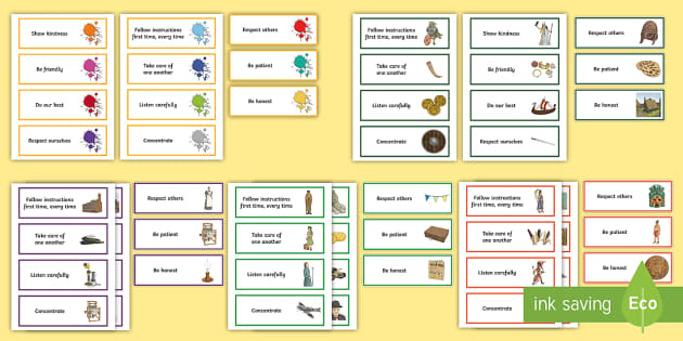 KS2 Themed Class Charter Card Display Pack (teacher made)