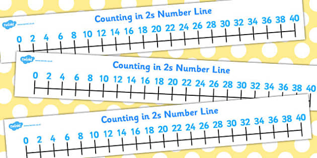 Counting in 2s Number Line - Counting, Numberline, Number line