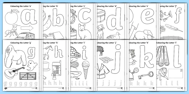 Alphabet W For Vocabulary Reading Lesson Kids Coloring Set