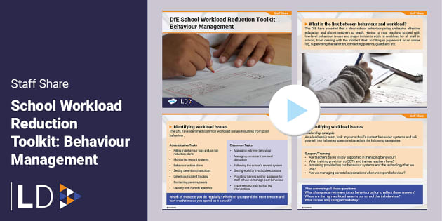 Staff Share Workload Reduction Toolkit Behaviour Management Staff Share Workload Reduction Toolkit Behaviour Management