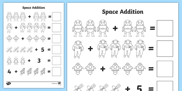 space addition worksheet