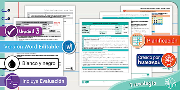 Planificación | Unidad | 3 | Tecnología | 5° | Básico