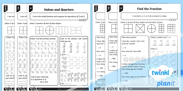 fractions homework y2