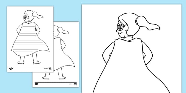 Flying Superhero Writing Template (teacher made) - Twinkl