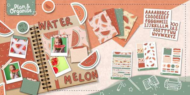 Watermelon  Printable Scrapbooking Kit (teacher made)