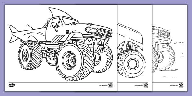 Printable Monster Truck Coloring Pages Twinkl CA Twinkl