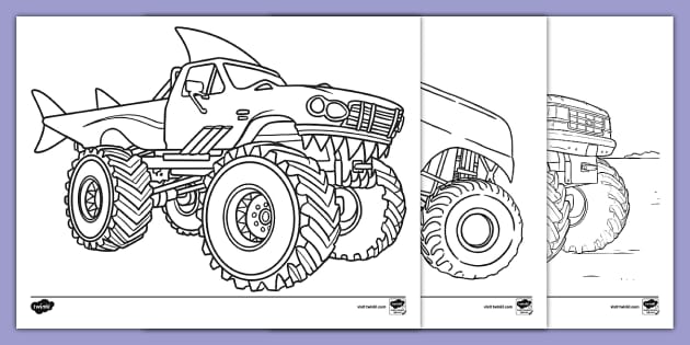 Printable Monster Truck Coloring Pages - Twinkl CA - Twinkl