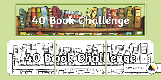 40 Book Challenge Banner (teacher made) - Twinkl