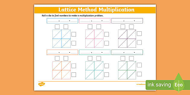 lattice method multiplication blank worksheet