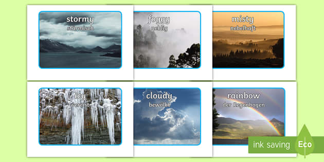 Weather Display Display Photos English/German (teacher made)