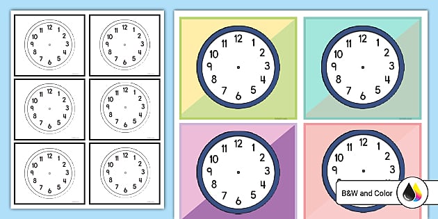 printable clock hands template