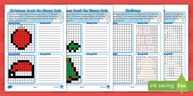 Christmas Crack The Binary Code -KS2 (teacher made) - Twinkl