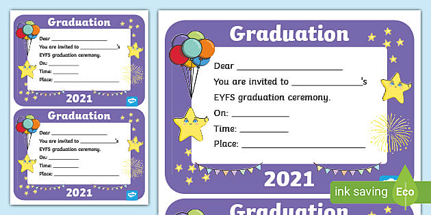 EYFS Graduation Invitation teacher Made 