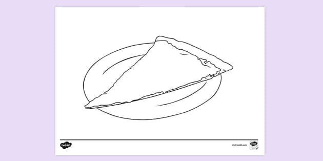 Triangle Pizza Base Colouring | Colouring Sheets - Twinkl
