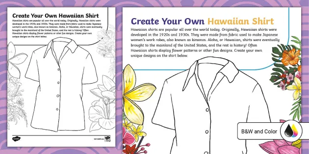 Free Hawaiian Shirt Template - Clipart  Shirt template, Island shirts,  Shirts