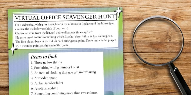 Virtual Office Team Building Scavenger Hunt | Twinkl Party