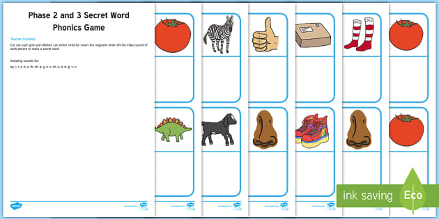 Secret Word Phonics Game Phase 2 and 3 - Twinkl