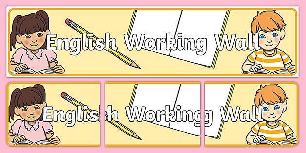 👉 English Working Wall Poster for the Classroom - Free