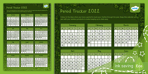 Period Tracker 2022: Botanical Theme (Hecho por educadores)