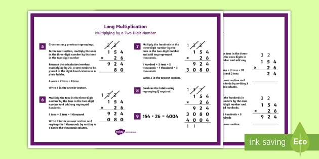 Long Multiplication Poster (teacher made) - Twinkl
