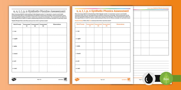 Spelling Assessment K-1 | Synthetic Phonics | LLLL | Exclusive Digital  Analysis