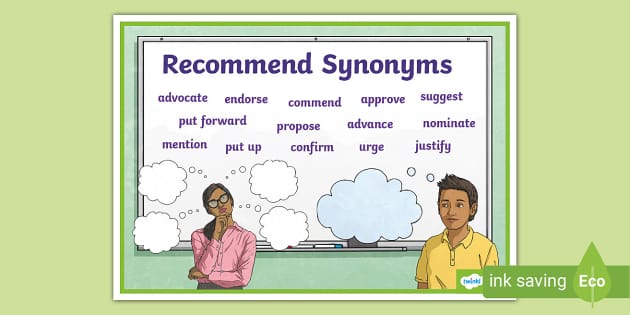 Recommend Synonyms Word Mat (teacher made) - Twinkl