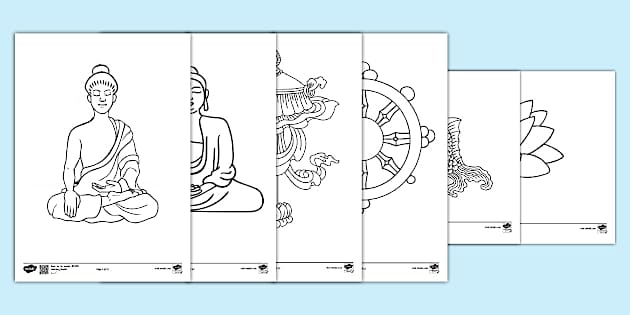 Buddhism Colouring Pages (teacher made) - Twinkl