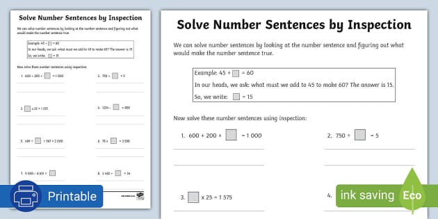solve-number-sentences-by-inspection-activity-sheet-twinkl