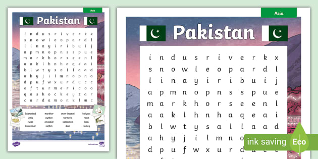 KS2 Pakistan Word Search - Twinkl