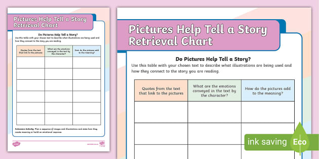 Pictures Help Tell a Story Retrieval Chart (teacher made)