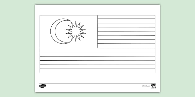 Malaysia Flag Colouring Sheet (teacher made) - Twinkl