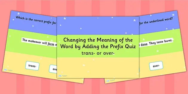 Changing The Meaning Of The Word By Adding Prefix Spag Powerpoint