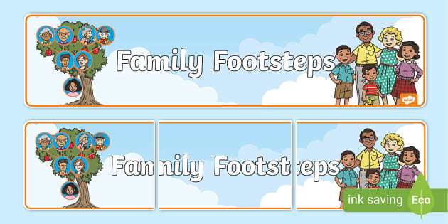 Family Footsteps Display Banner (Teacher-Made) - Twinkl