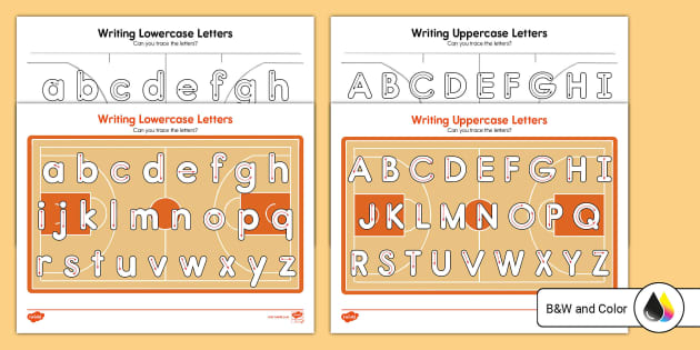 Basketball-themed Uppercase And Lowercase Letter Formation