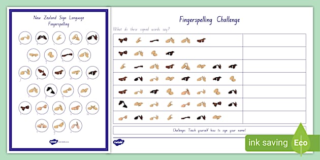 New Zealand Sign Language Fingerspelling Challenge Twinkl 