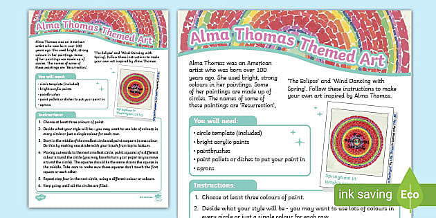 KS1 Alma Thomas Themed Art Activity (Hecho por educadores)