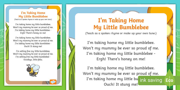 Baby Bumble Bee - Nursery Rhyme with Lyrics and Music