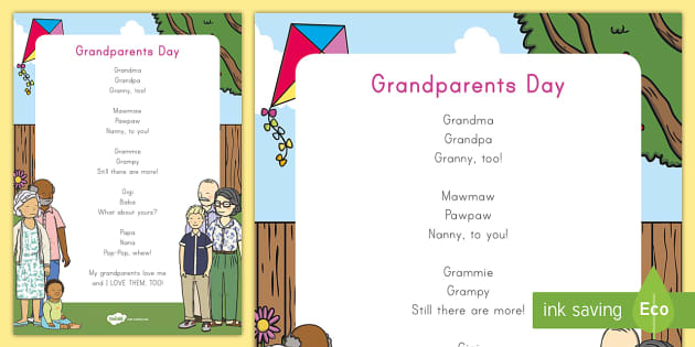Download Grandparents Day Poem Poster - Grandparents Day, Grandma ...