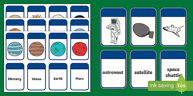 Play 2-player matching game - Planets of the system solar - Online & Free