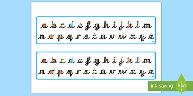 Continuous Cursive Alphabet Letter Shapes Strips