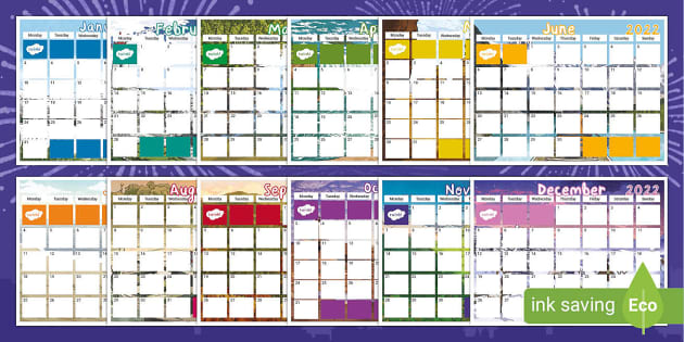 2019 Calendar ✔GREEN Year Planner Wall Chart Wall Planner Poster ✔2018 Chart 