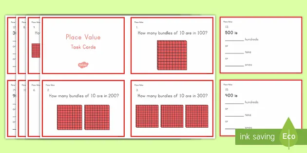 Place Value Task Cards | Year 2 and 3
