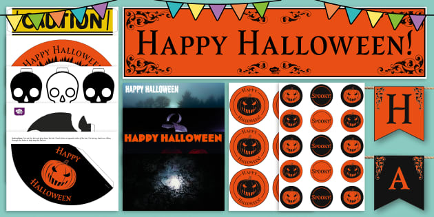 Printable Halloween Office Decorations Twinkl Party
