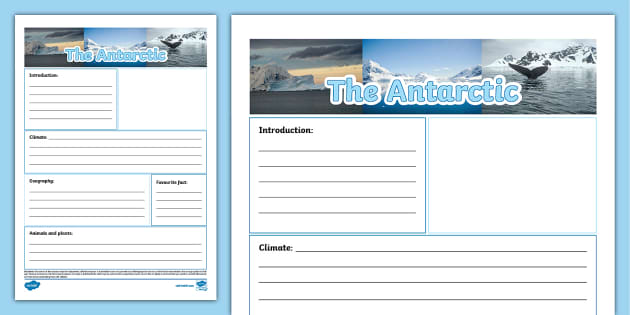 The Antarctic Non-Chronological Report Template - Twinkl